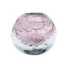 Vaso Decorativo De Vidro Bolhas Rosa 12cm Rod0016 Btc
