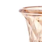Vaso Decorativo De Vidro C/pé Diamond Âmbar Metalizado 24x15c