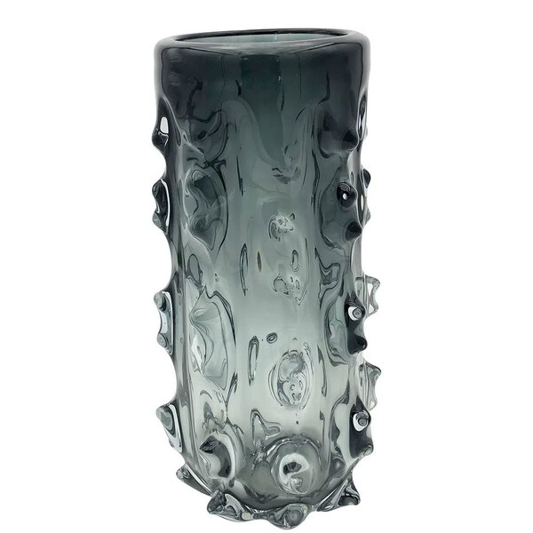 Vaso Decorativo De Vidro Fumê 33cm Rod0066 Btc