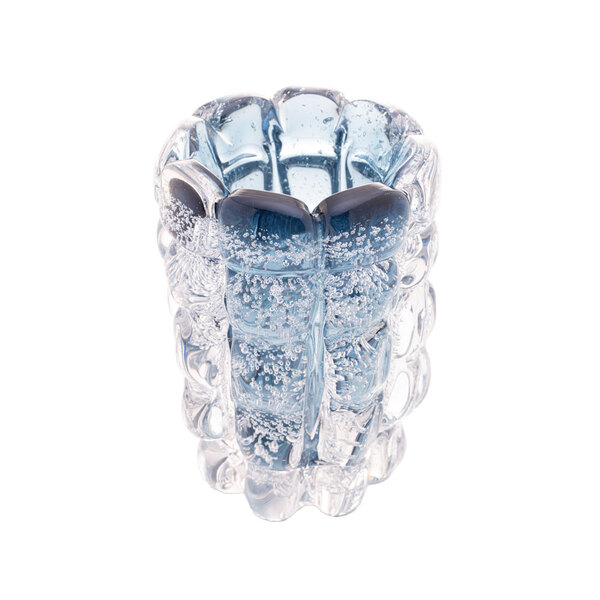 Vaso Decorativo De Vidro Italy Azul 13cm 4796 Lyor