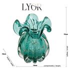 Vaso Decorativo De Vidro Italy Tiffany E Dourado 17cm - Lyor