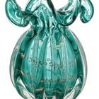 Vaso Decorativo De Vidro Italy Tiffany E Dourado 17cm - Lyor