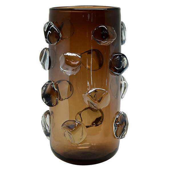 Vaso Decorativo De Vidro Marrom 33cm Rdh0009 Btc