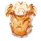 Vaso Decorativo De Vidro Murano Lyor Italy - Âmbar 16cm