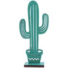 Vaso Decorativo Design Cacto Verde Mdf Para Jardim Enfeite