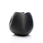 Vaso Decorativo Dobradura Preto Em Cerâmica 16 5x17 5 Cm F04