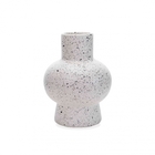 Vaso Decorativo Em Cerâmica Flocos Branco 20x13 Cm - D'rossi