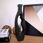 Vaso Decorativo Em Cerâmica Vasado Preto 39 5x12 Cm F04 - D'r