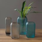 Vaso Decorativo Enfeite 20x12x12cm Vidro Cinza