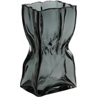 Vaso Decorativo Enfeite 24x14x11cm Vidro Cinza