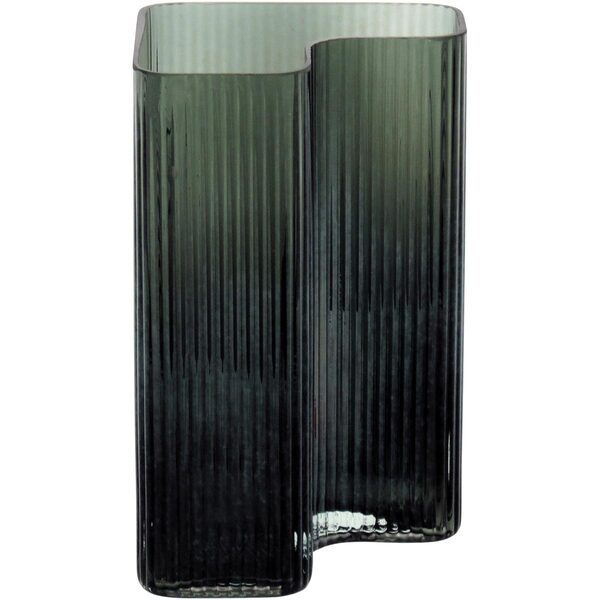 Vaso Decorativo Enfeite 24x15x15cm Vidro Verde