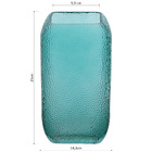 Vaso Decorativo Enfeite 25x14x14cm Vidro Azul