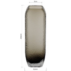 Vaso Decorativo Enfeite 25x8x8cm Vidro Cinza
