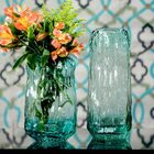 Vaso Decorativo Enfeite 28x12x12cm Vidro Verde