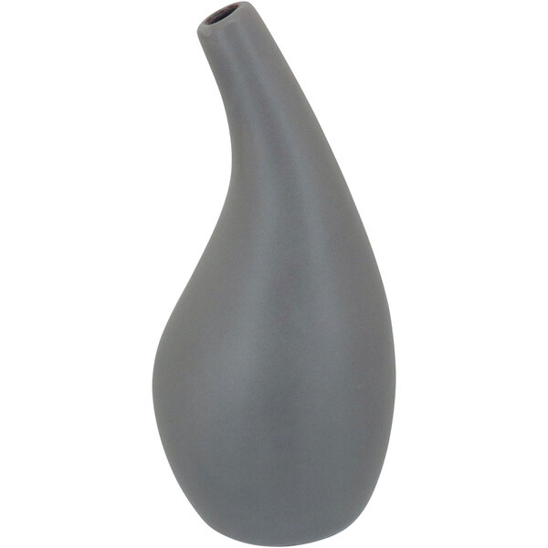 Vaso Decorativo Enfeite Casa Cerâmica 18x9x9cm Cinza
