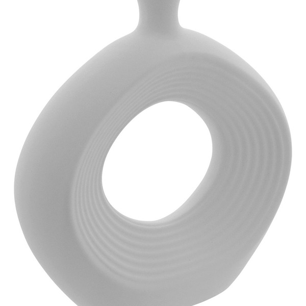 Vaso Decorativo Enfeite Casa Cerâmica 20x20x3cm Branco
