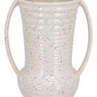 Vaso Decorativo Enfeite Casa Cerâmica 23x20x20cm Marfim