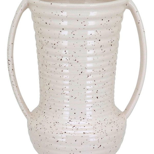 Vaso Decorativo Enfeite Casa Cerâmica 23x20x20cm Marfim