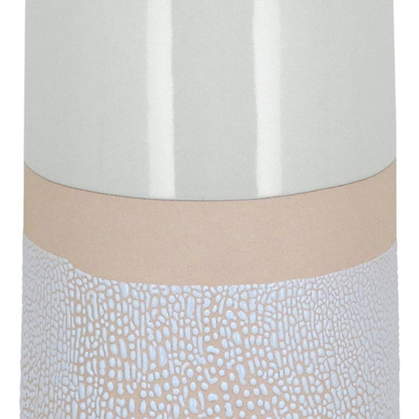 Vaso Decorativo Enfeite Casa Cerâmica 30x14x14cm Marfim