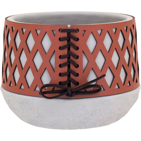 Vaso Decorativo Enfeite Casa Cimento 14x10x10cm Marrom Cachepô