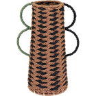 Vaso Decorativo Enfeite Casa Fibra 31x22x22cm Bege