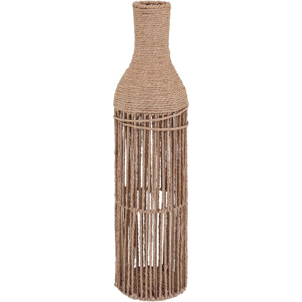 Vaso Decorativo Enfeite Casa Fibra 61x15x15cm Natural