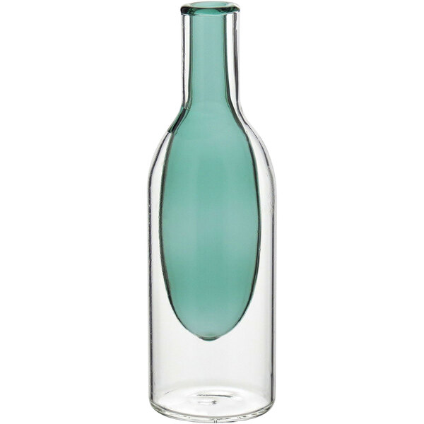 Vaso Decorativo Enfeite Casa Garrafa Vidro 15x5x5cm Cinza