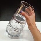 Vaso Decorativo Enfeite Casa Home&co Vidro 24x13x13cm Transpa