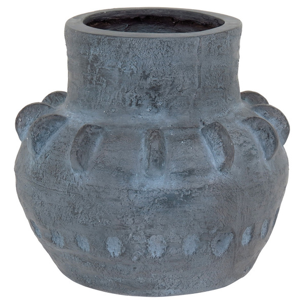 Vaso Decorativo Enfeite Casa Resina 30x32x32cm Cinza