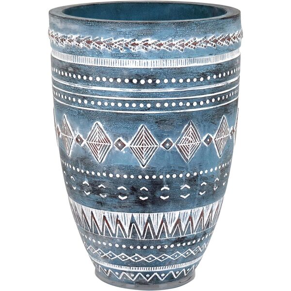 Vaso Decorativo Enfeite Casa Resina 38x27x27cm Cinza