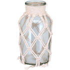 Vaso Decorativo Enfeite Casa Trama Algodão Vidro 20x10x10cm