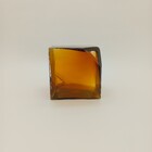 Vaso Decorativo Enfeite Casa Vidro 11x11x11cm Âmbar