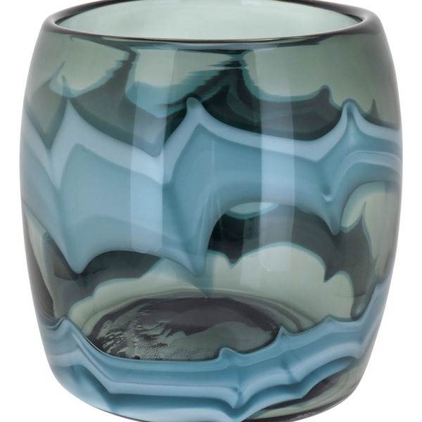 Vaso Decorativo Enfeite Casa Vidro 17x18x18cm Azul