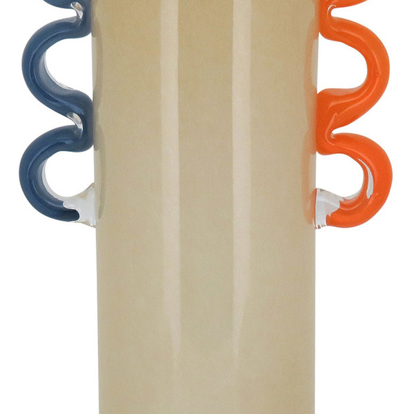 Vaso Decorativo Enfeite Casa Vidro 28x16x16cm Marfim