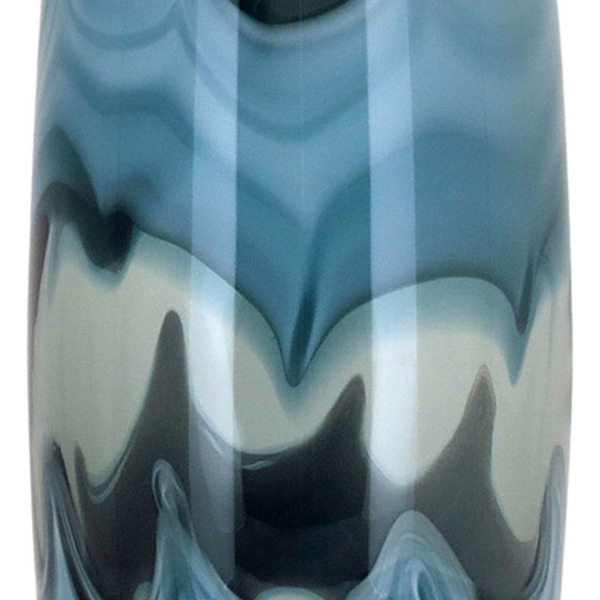 Vaso Decorativo Enfeite Casa Vidro 35x14x14cm Azul