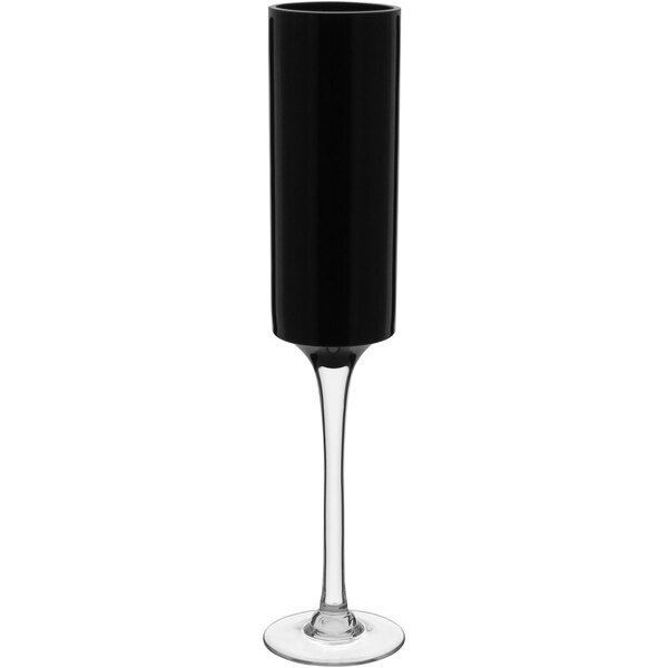 Vaso Decorativo Enfeite Casa Vidro 51x10x10cm Preto