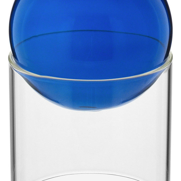 Vaso Decorativo Enfeite Esfera Com Suporte Vidro 13x13 Azul