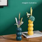 Vaso Decorativo Enfeite Simples De Cerâmica Azul Para Sala