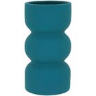 Vaso Decorativo Enfeite Simples De Cerâmica Azul Para Sala