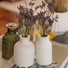 Vaso Decorativo Garrafa Conjunto 2 Pçs Artesanal Com Flor Seca