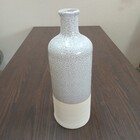 Vaso Decorativo Garrafa Home&co Cerâmica 30x12x12cm Cinza