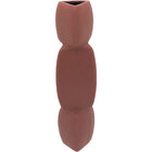 Vaso Decorativo Geométrico Home&co Cerâmica 31x8x8cm Marrom