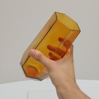 Vaso Decorativo Geométrico Home&co Vidro 20x7x7cm Âmbar