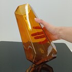 Vaso Decorativo Geométrico Home&co Vidro 28x10x10cm Âmbar