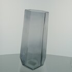 Vaso Decorativo Geométrico Home&co Vidro 28x10x10cm Fume