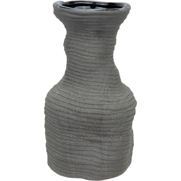 Vaso Decorativo Home&co Cerâmica 28x15x15cm Cinza