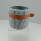 Vaso Decorativo Home&co Com Cinta Cerâmica 14x15x15cm Azul