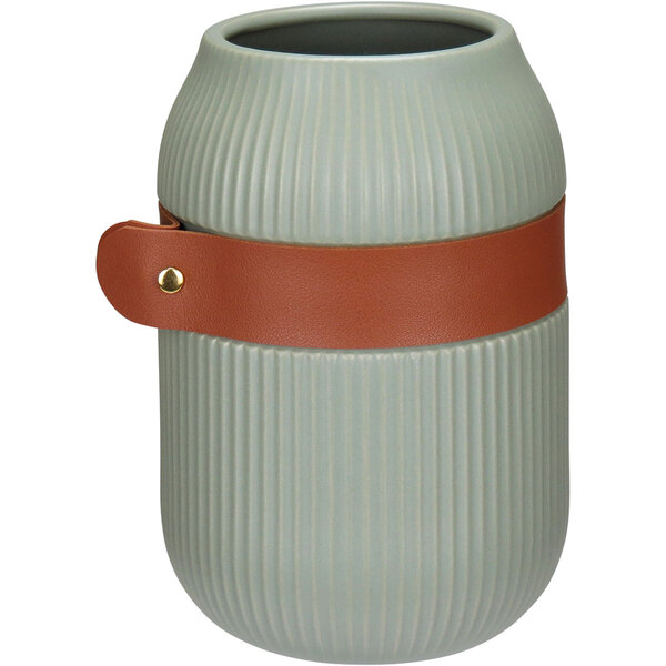 Vaso Decorativo Home&co Com Cinta Cerâmica 18x13x13cm Verde