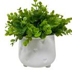 Vaso Decorativo Neutro De Cerâmica Com Corações Trabalhado