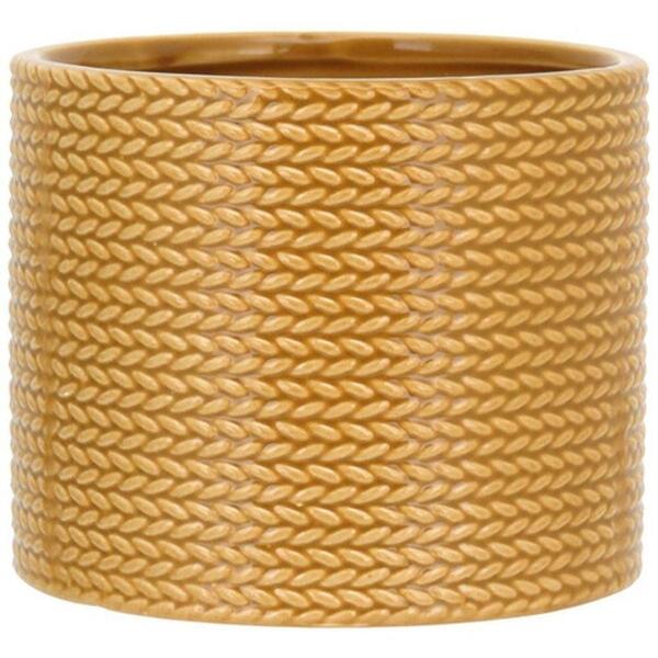 Vaso Decorativo Para Jardim Plantas De Cerâmica Amarelo 11cm